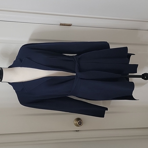 J. Crew Size S Navy Blue Open with Tie Front Long Sleeve Cardigan Exc. Used Cond - Picture 2 of 13